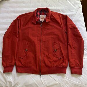 Men's Barracuta G9 Harrington Brick Red Tartan Lined Jacket Size 42 M/L